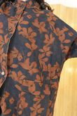 Oriental Orchid Denim Shirt Tunic Navy
